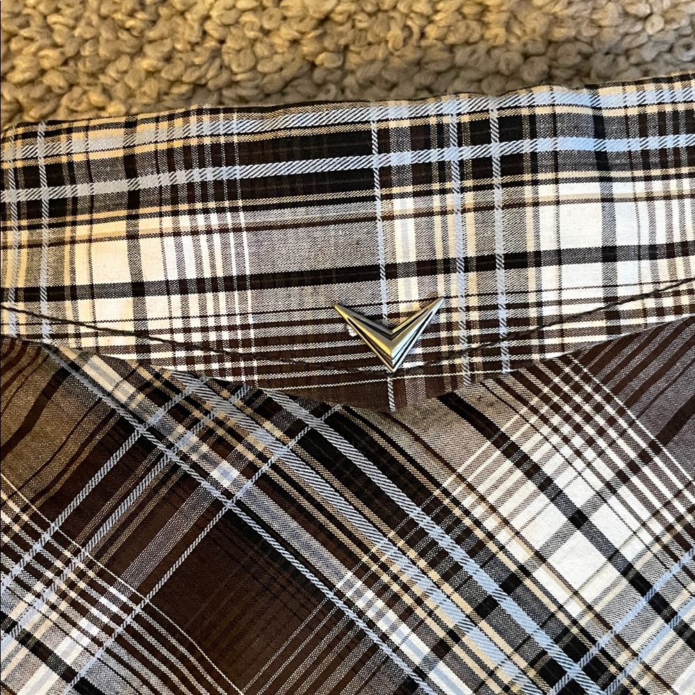 Fender Custom Shop Men's XXL Brown Plaid Western-style Snap Shirt Long Sleeves - Picture 9 of 9